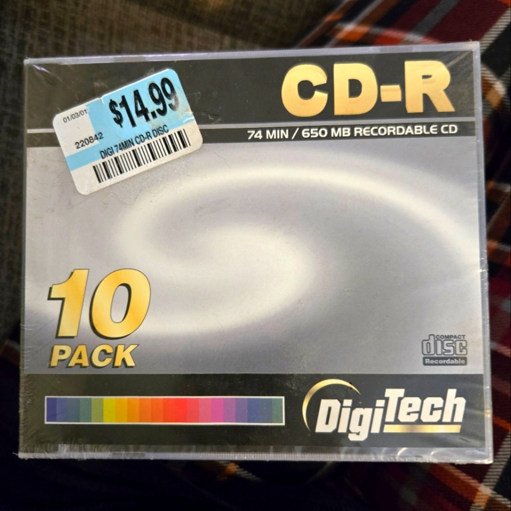 DIGITECH  CD-R 74 MINUTE  RECORDABLE CDs  10 Pk